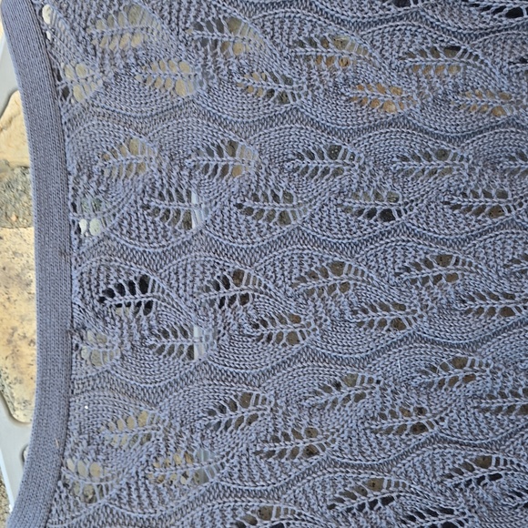 Soma, Dark Grey lacy weave Sweater Wrap with tie front, Fairy, whimsigoth,Cotton - Picture 7 of 7